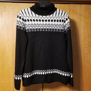 Pajar Black Slope Jacquard Turtleneck Sweater NWT